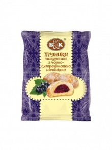 Пряники глазированные с черносмородиновой начинкой
